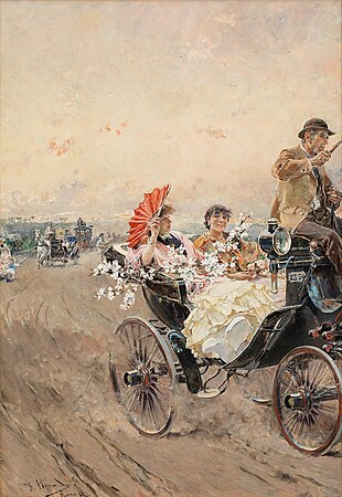 Paseo en carruaje en Roma (1882)