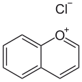 Deutsch: Struktur von Benzopyryliumchlorid English: Structure of benzopyrylium chloride