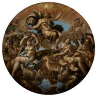 circular painting with multiple figures