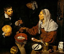 Velázquez, Vieja friendo huevos, 1618