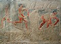 Relief of fishermen collecting their catch from Mereruka’s tomb, 6th dynasty