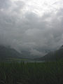 Dark clouds coming to Haldensee, Tirol, Austria.