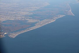 Aerial view of Long Beach Island in 2022
