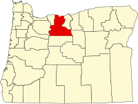 Округ Васко на мапі штату Орегон highlighting