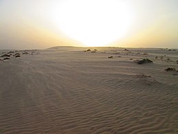 Puesta de sol en el desierto de Nafta.