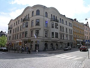 Butikslokaler i gatuplan på Storgatan 1.