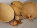 Collection of bowls and spoons made of bottle gourd from Mali, 2007