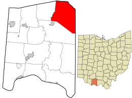 Location in Adams County and the state of Ohio.