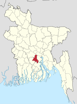 Bản đồ thể hiện vị trí của huyện Madaripur ở Bangladesh