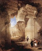 Entrada al temple del Sol. David Roberts, oli sobre taula, 1841. Royal Academy of Arts, Londres.