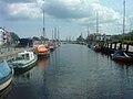 Old port, downtown Greifswald, view from Steinbecker bridge