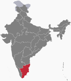 Vị trí của Tamil Nadu