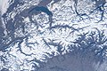 from above with Alps and Rhône valley, a view from International Space Station