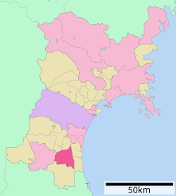 Location of Kakuda in Miyagi Prefecture