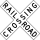 Zeichen R15-1 Bahnübergang, amerikanisches Andreaskreuz (Crossbuck)