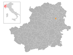 Locatie van Lusigliè in Turijn (TO)