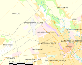 Mapa obce La Chapelle-Saint-Luc