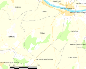 Poziția localității Brizay