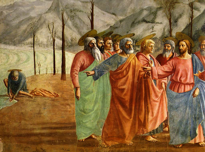 Disque orné par Carlo Crivelli, anneau en perspective pour saint Dominique, disques en perspective par Masaccio.