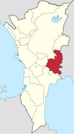 Mapa de Gran Manila con Pásig resaltado
