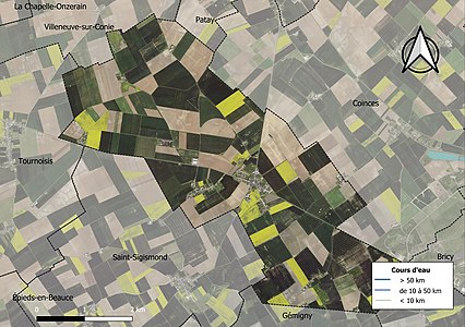 Carte orthophotographique de la commune en 2016.