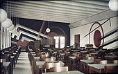 Otto Gustaf Carlsund, Rapid, 1930, a concrete art restaurant mural, Stockholm