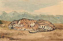 The painting "Royal Tiger" by Eugene Delacroix