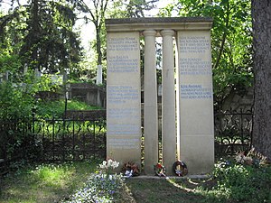 Kós Károly sírja Kolozsváron, a Házsongárdi temetőben