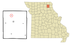 巴靈在諾克斯縣及密蘇里州的位置（以紅色標示）