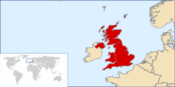 Localización de Reino Unido de Gran Bretaña e Irlanda del Norte