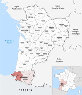 Location within the region Nouvelle-Aquitaine