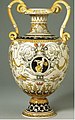 Minton Majolica vase, 1862 Exhibition, process and style in imitation of Italian Renaissance maiolica. Victoria and Albert Museum, London