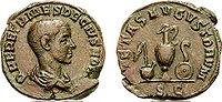 Retrach d'Herenni Etrusc sus una pèça de moneda