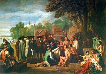 William Penn schließt einen Vertrag mit den Lenni Lenape (Gemälde von 1771)