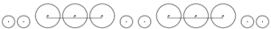 Diagram of two small leading wheels, three large driving wheels joined by a coupling rod, two small trailing wheels, three large driving wheels joined by a coupling rod, and two small leading wheels