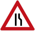 Zeichen 121-10 einseitig (rechts) verengte Fahrbahn (künftig: 120-10)