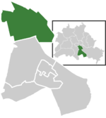 Lage des Ortsteils Neukölln im gleichnamigen Bezirk