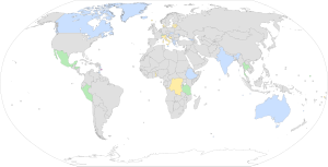 Map showing the states that currently have women elected as head of state or government