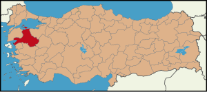 Localização da província de Balıkesir na Turquia