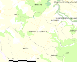 Mapa obce Fraignot-et-Vesvrotte