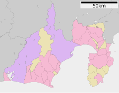 静岡県立浜松東高等学校の位置（静岡県内）