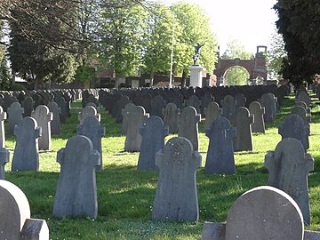 Cimetière, carré militaire, vue de détail.