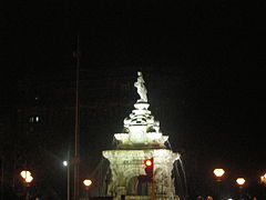 Flora Fountain at night