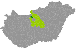 A Pilisvörösvári járás elhelyezkedése Magyarországon