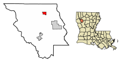 Location of Hall Summit in Red River Parish, Louisiana.