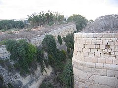 The corner of the ditch, where the right hand ditch and the rear ditch meet