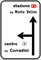 Esempio di segnale di preavviso di intersezione urbana