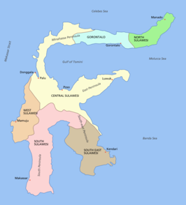 Kaart van Sulawesi