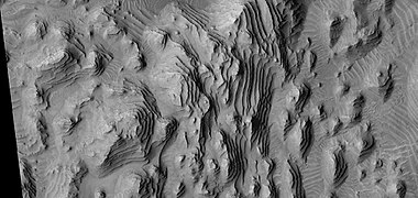 Close view of layers, as seen by HiRISE under HiWish program