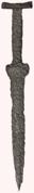 Acinaces de hierro escita (siglo VII al V a. C.).